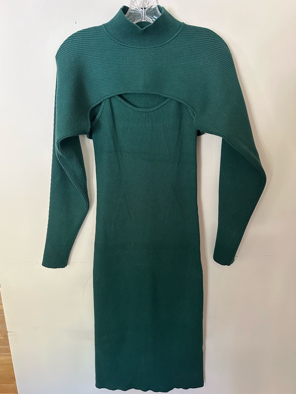 Banana Republic Ribbed Spaghetti-Strap Midi Dress in Dark Green